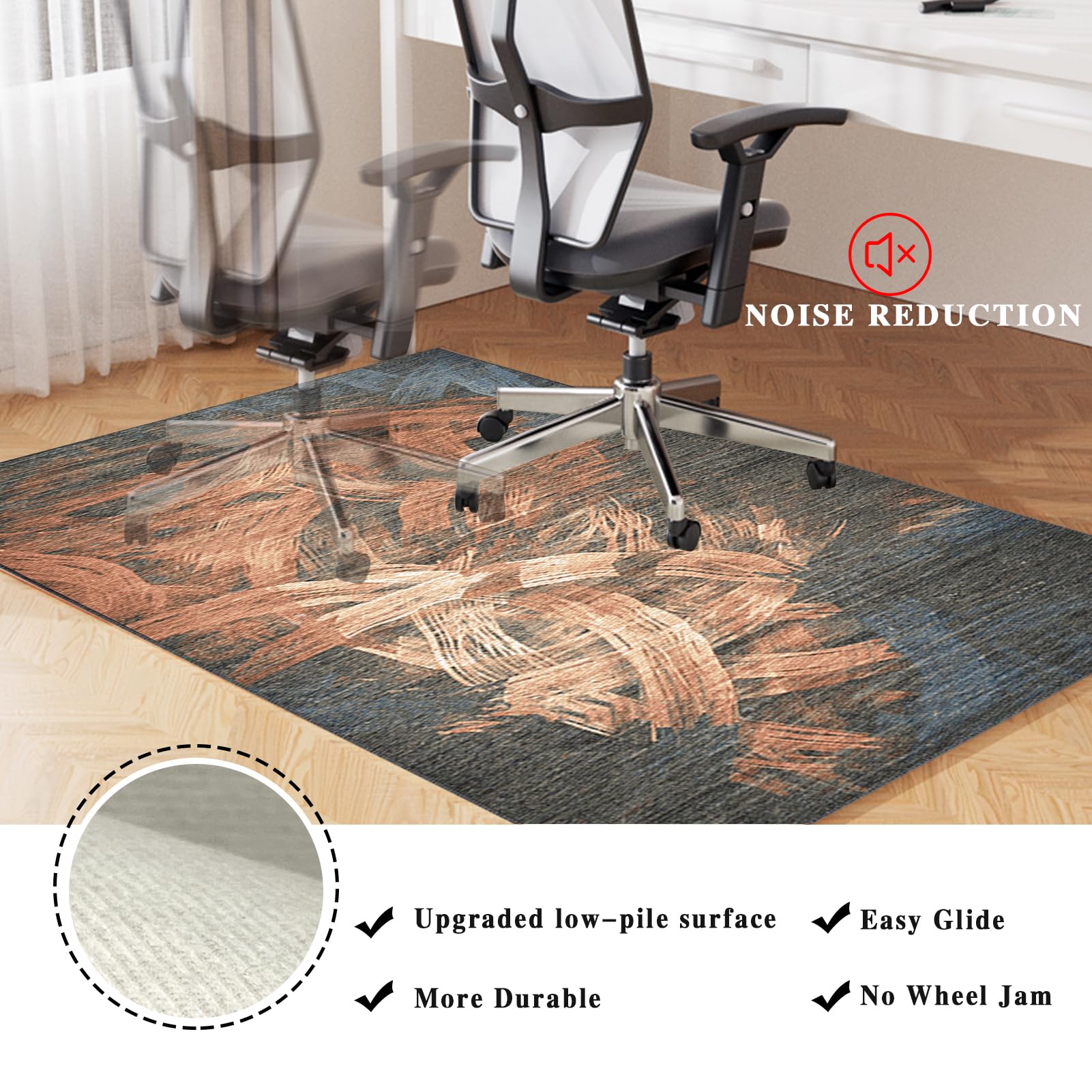 Tappeto Per Sedia Da Ufficio/Gaming 120x150 Cm - Antiscivolo, Salvapavimento Per Sedie Con Ruote, Spessore 4mm - Foto 5