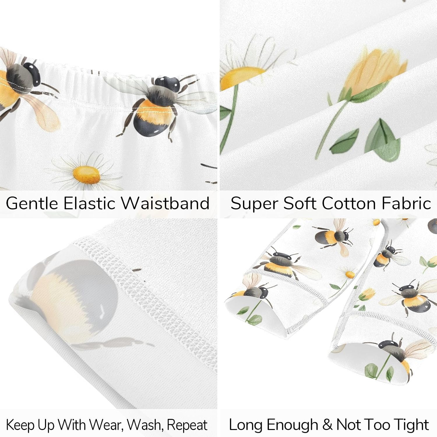 vvfelixl Baby Clothes Watercolor Bumblebees Baby Bodysuits Set Unisex Short Sleeve Babys Pants Sets 0-3M