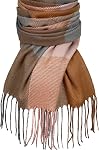 Woogwin Écharpe en cachemire d'hiver Châles Pashmina de laine pour femmes longue chaleur Épaisseur réversible écharpes