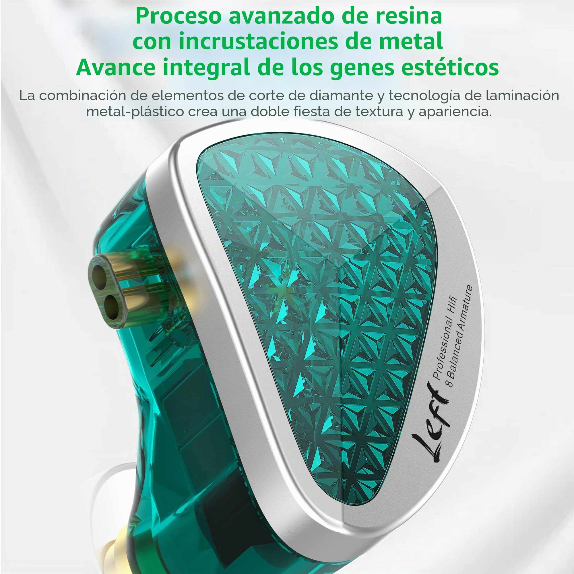 Yinyoo KZ AS16 PRO - Auriculares intraurales, 8 conductores de armadura equilibrada, estudio de escenario, Hifi IEM, monitor intraural, aislamiento de ruido, auriculares intrauditivos con cable de 3.5