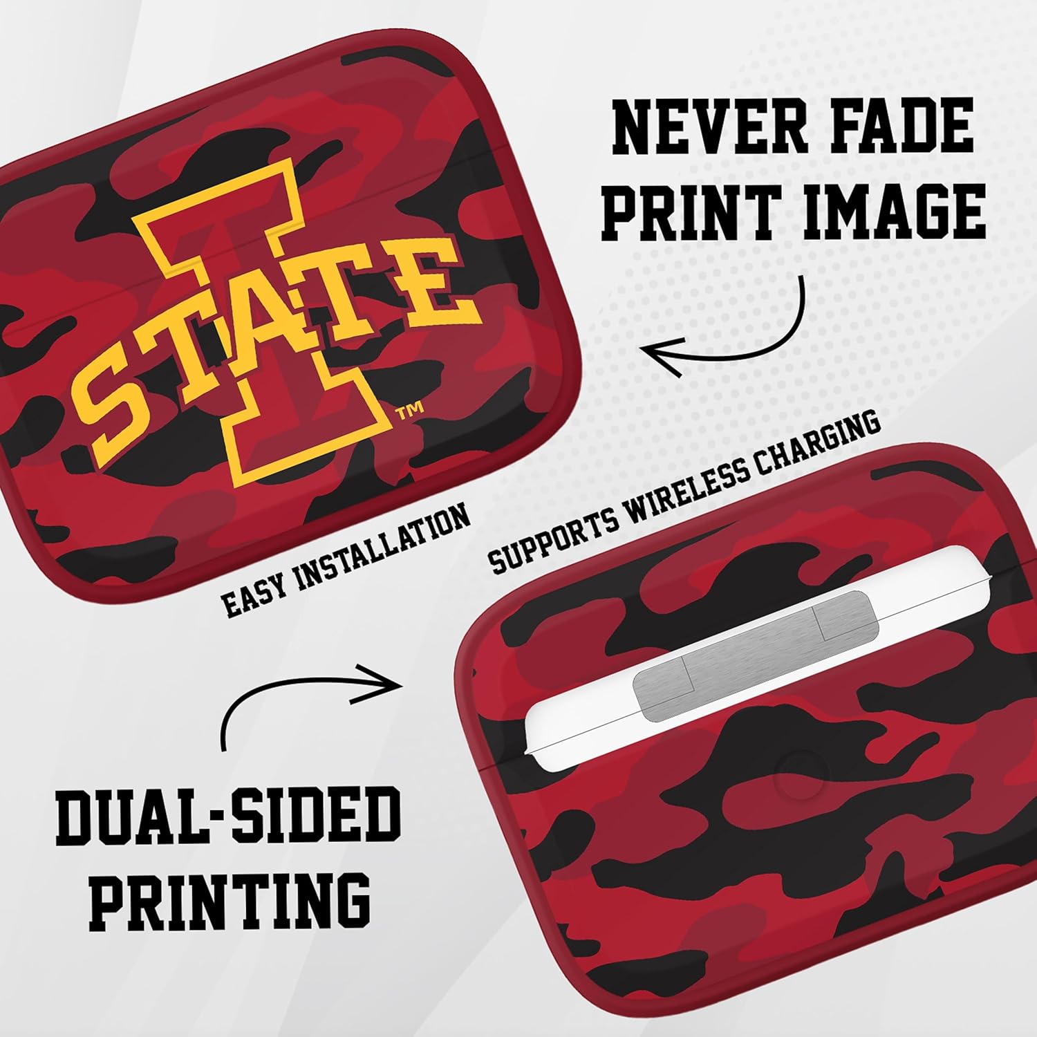 Affinity Bands Iowa State Cyclones HDX Case Cover Compatible with Apple AirPods Pro 1 & 2 (Camo)
