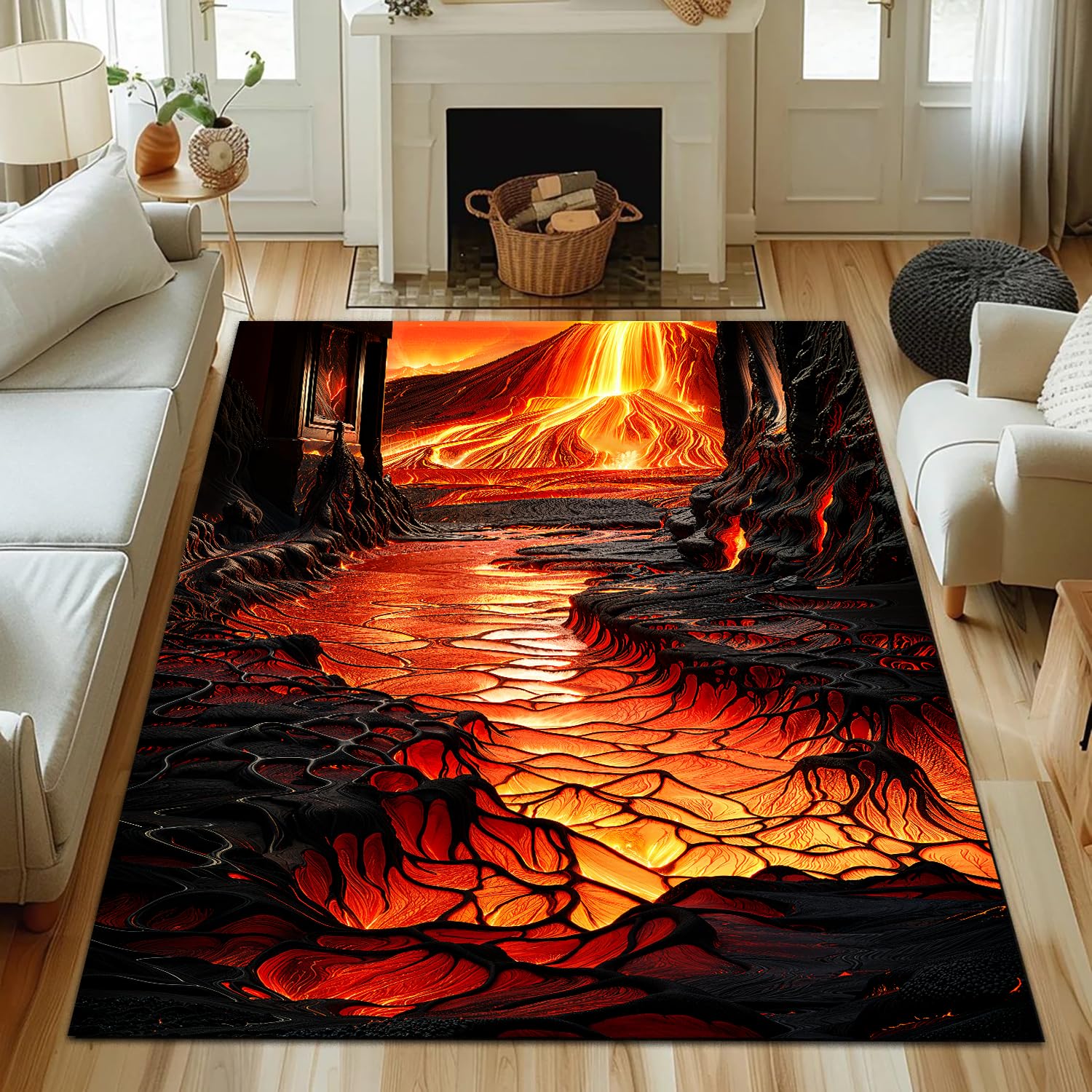 Amazon.com: Owingus Design Lava Rug, Deep Hole Rugs, 3D Huge Crack
