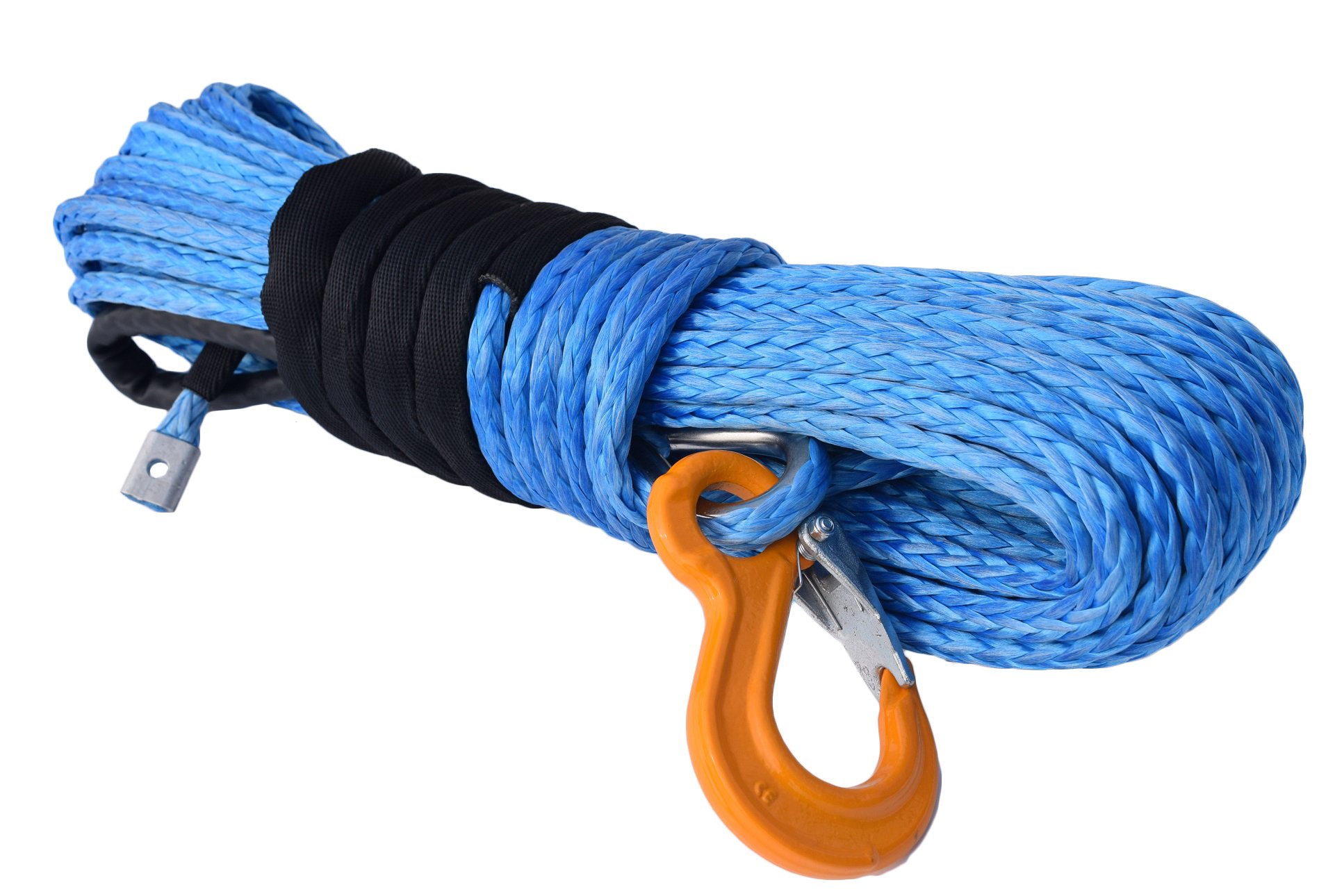 Câble de treuil synthétique bleu de 30,5 m pour VTT, camion, SUV, treuil électrique