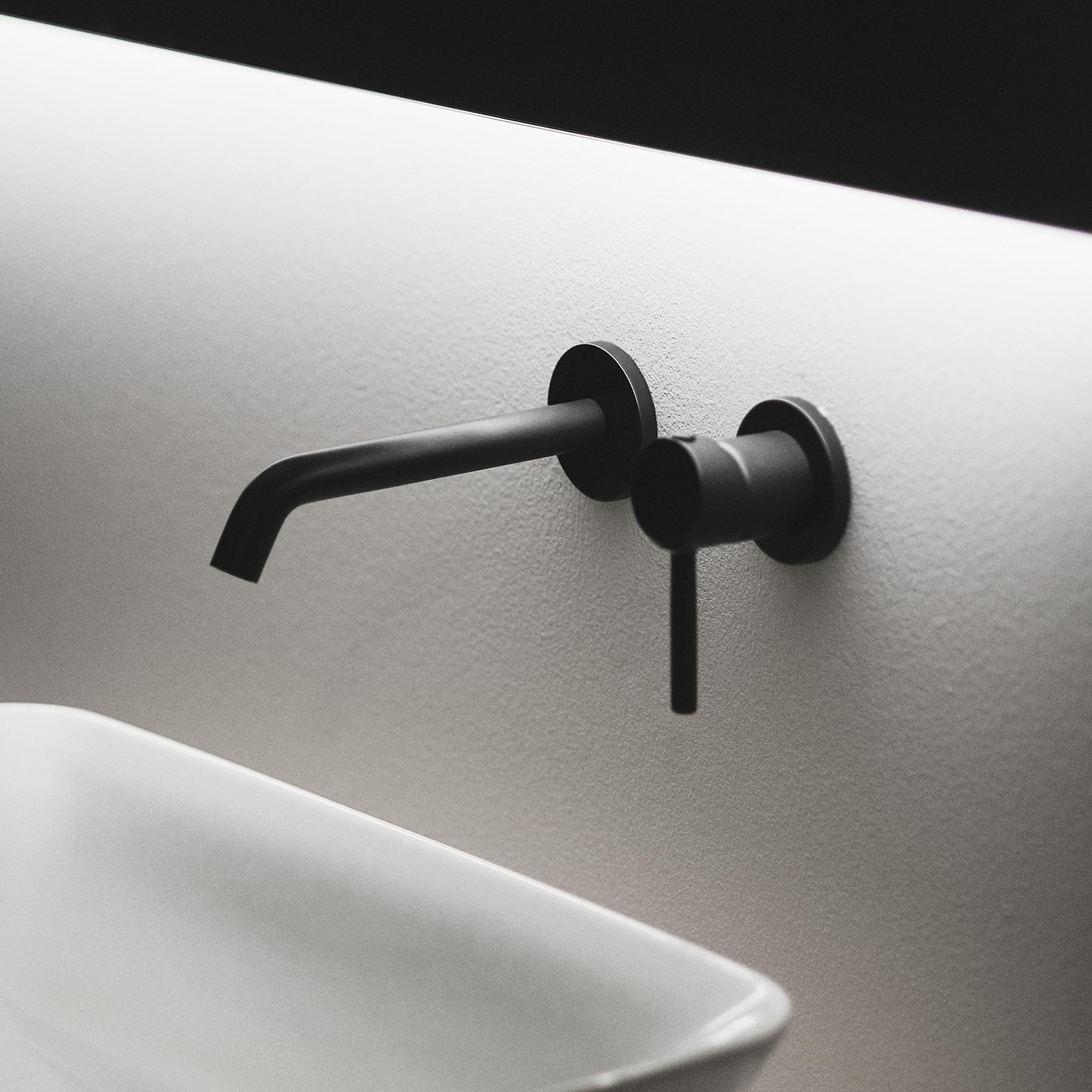 Ideal Standard – Ceraline Wand-Waschtischarmatur, Unterputz Bausatz 2 für Fertigmontage, wassersparende FirmaFlow Kartusche, Oberfläsche Silk Black (Schwarz matt)