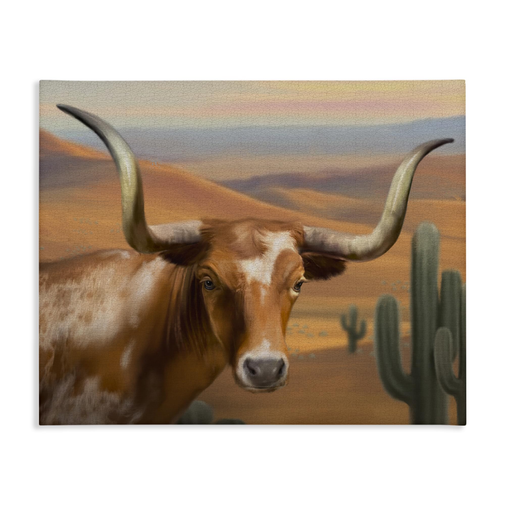 Stupell Industries Unframed 'Longhorn Western Landscape'| Canvas Art