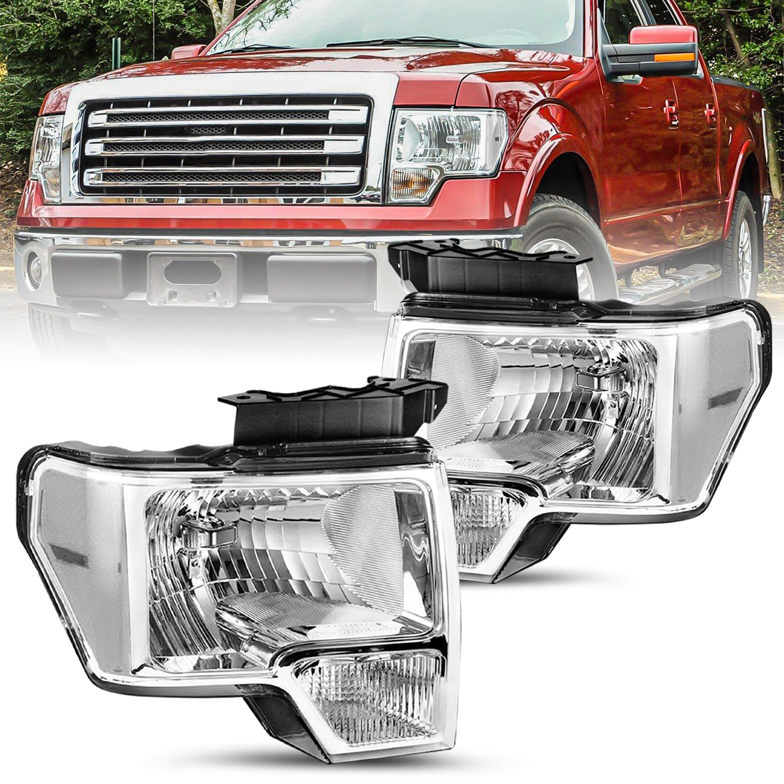 JSBOYAT Headlight Assembly Fit for 2009 to 2014 Ford F150