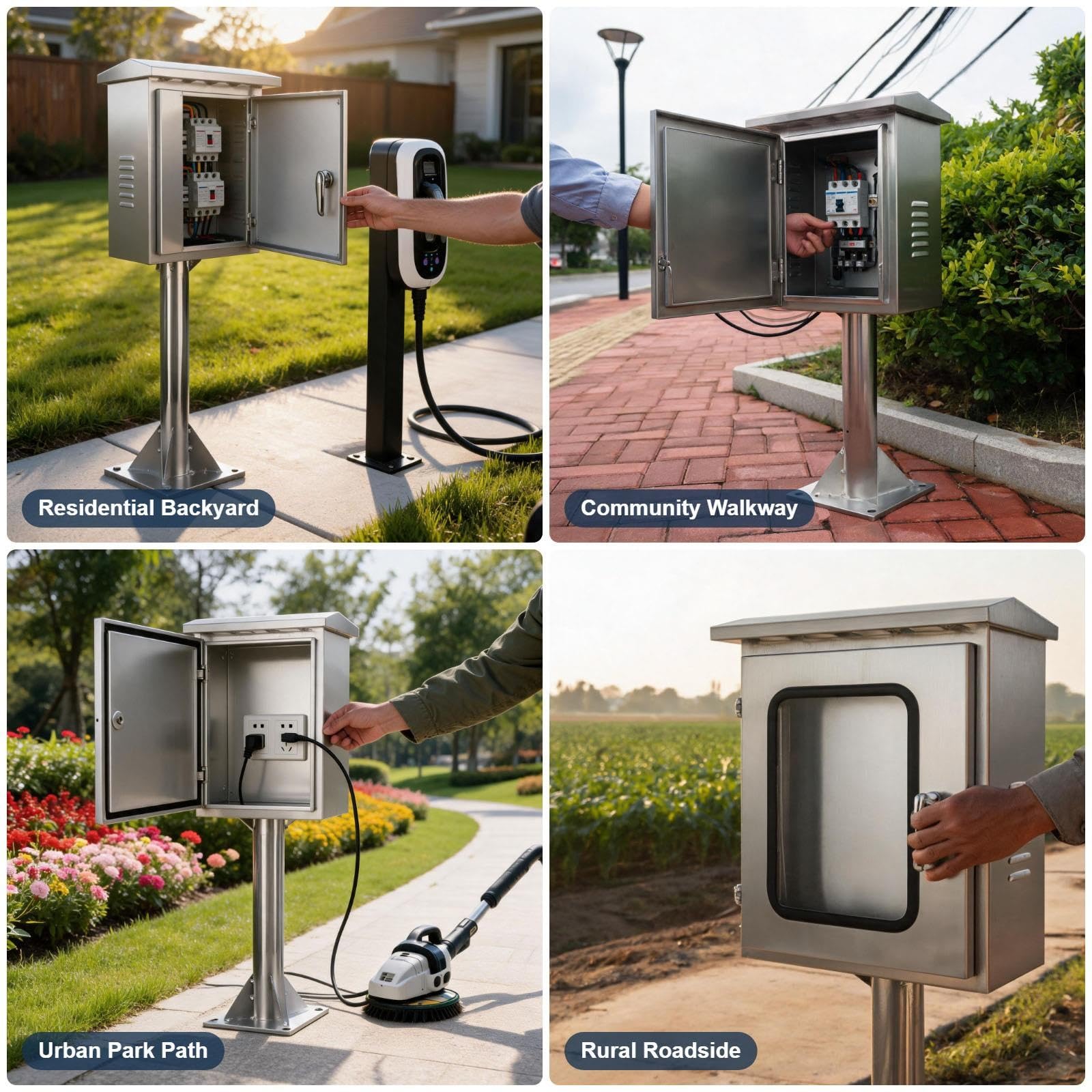caja electrica exterior Caja De Conexiones Eléctricas De Metal, Gabinete Eléctrico Impermeable Para Fábrica/salas Eléctricas, Cofre Universal Para Gabinete Equipos(Column height 50cm,50x40x30 cm)