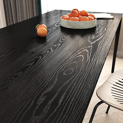 Miniatura 2 de Papel de contacto de madera negra de 24 x 118 pulgadas para gabinetes, despegar y pegar encimeras, papel tapiz de grano de madera, papel de pared