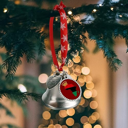 Miniatura 6 de Pan African Pride Christmas Bells Tree Hanging Ornament Metal Bells Pendant for Home Party Festival Decor Love Bell