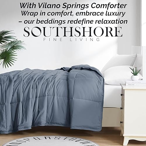 Miniatura 9 de Southshore Vilano - Edredón tamaño Queen o relleno de edredón de tamaño matrimonial, alternativa de plumón acogedor, microfibra ultra suave azul