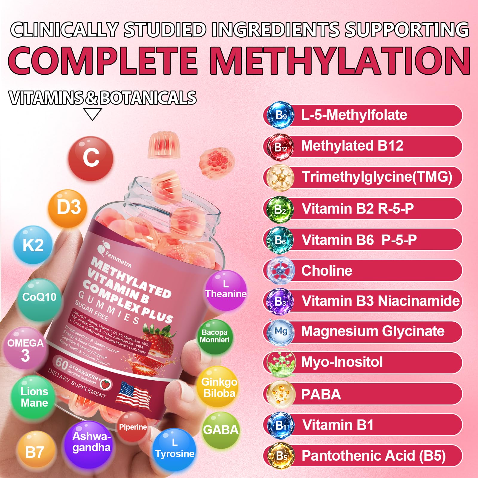 Ultra Methylated Vitamin B Complex Sugar Free Methylation Support Gummies — Amazon image 2