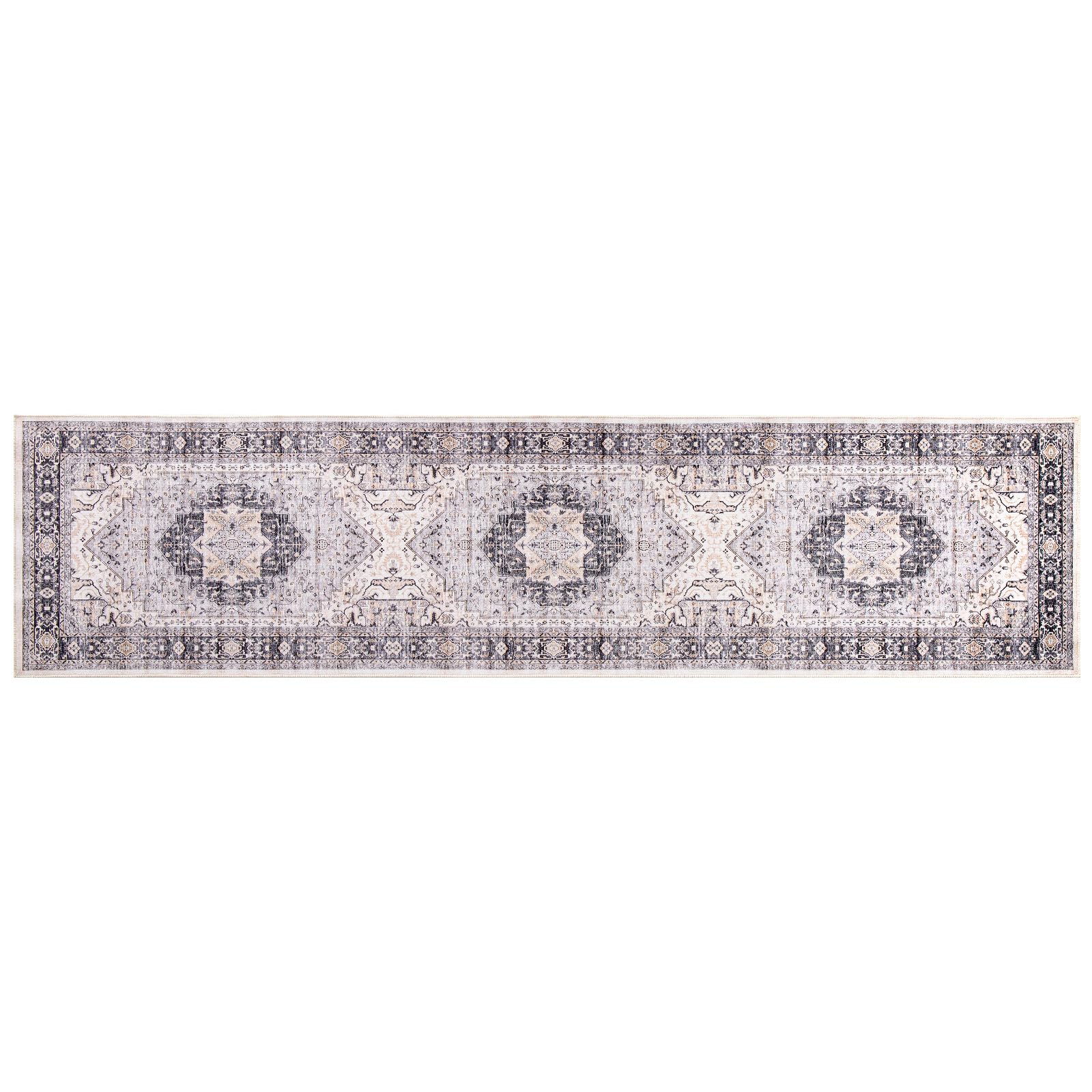Carvapet Lavable Alfombras de Pasillo 60x240cm Alfombra Corredor Antideslizante Largo Fina Alfombras de área Gris Alfombra para el Salón Dormitorio