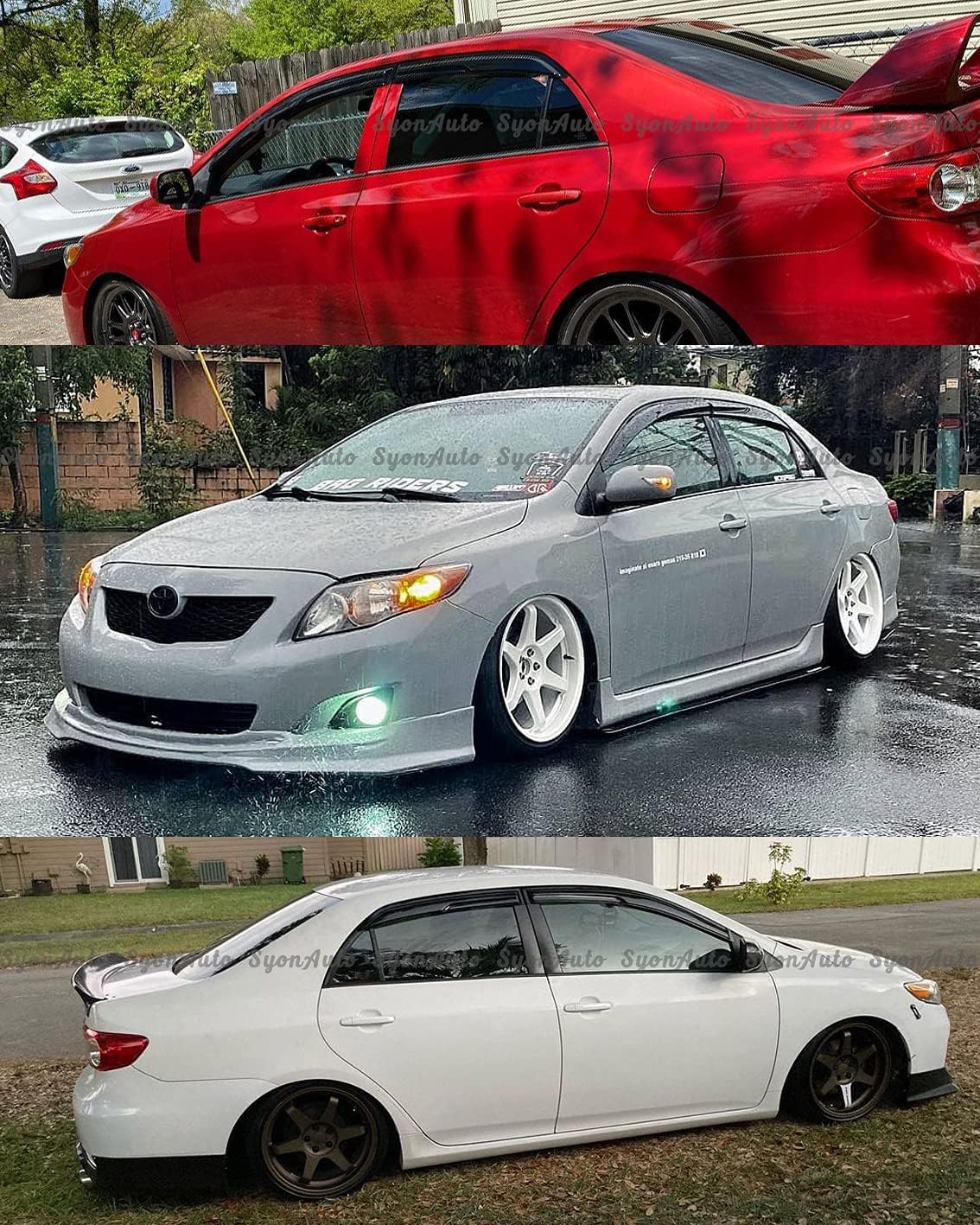FITS 2009-2013 Toyota Corolla JDM 3D Wavy Mugen Style Window Visor RAIN Guard Vent