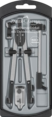 Faber-Castell 174045 - Compas à réglage rapide avec adaptateur…