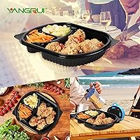 Vista 6 de YANGRUI Contenedor de preparación de comidas, paquete de 30 recipientes de 30 onzas sin BPA reutilizables para llevar con tapas, envoltura