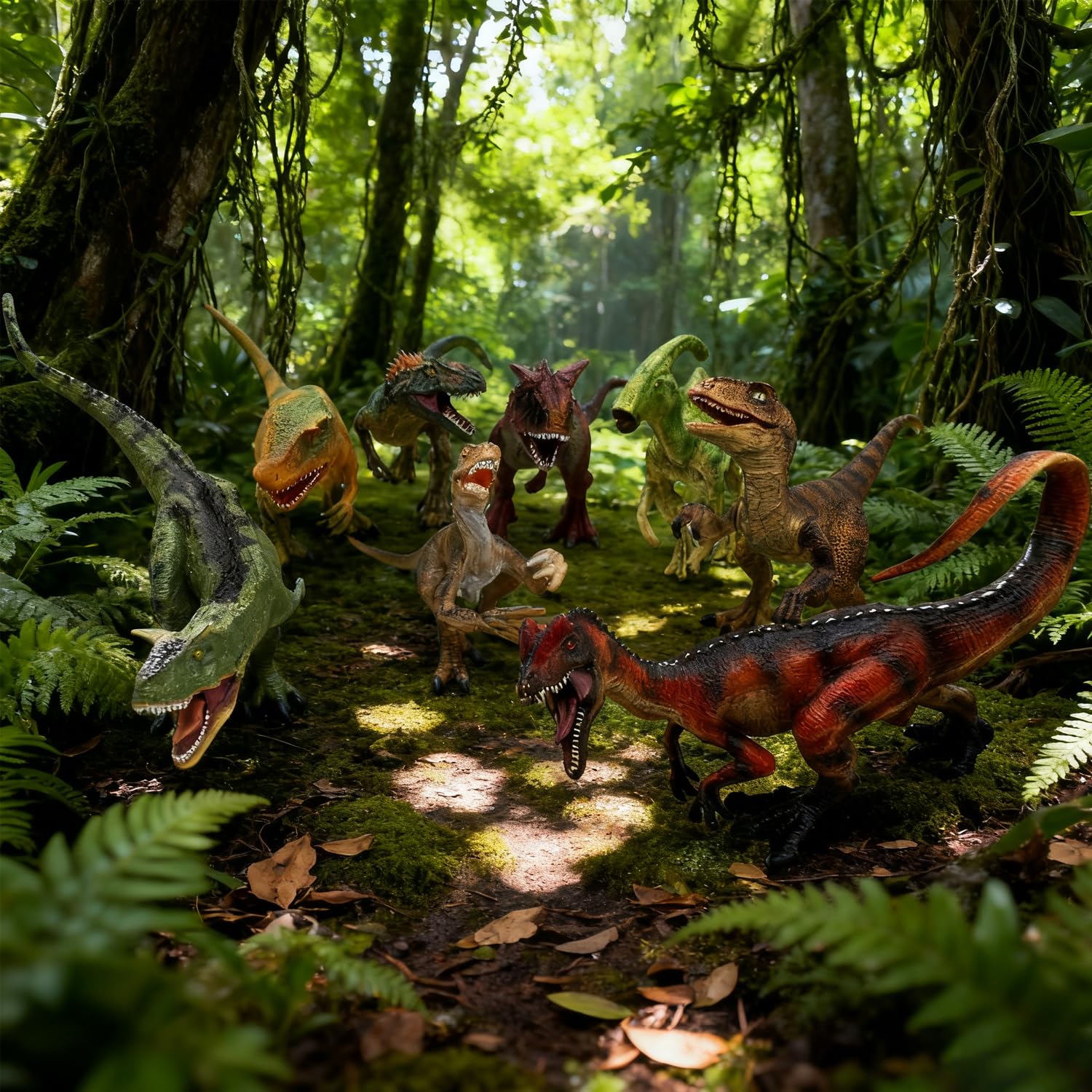 BIROHOSR Dinosaur Playset with 14" Indominus Rex & 8 Detailed Dino Figures - Image 4
