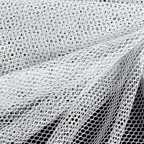 Miniatura 2 de Pllieay Tela de malla blanca de 29.5 x 59 pulgadas, ligeramente elástica para bolsillo de mochila y correas, ropa de red, bolsa de malla y bolsa de