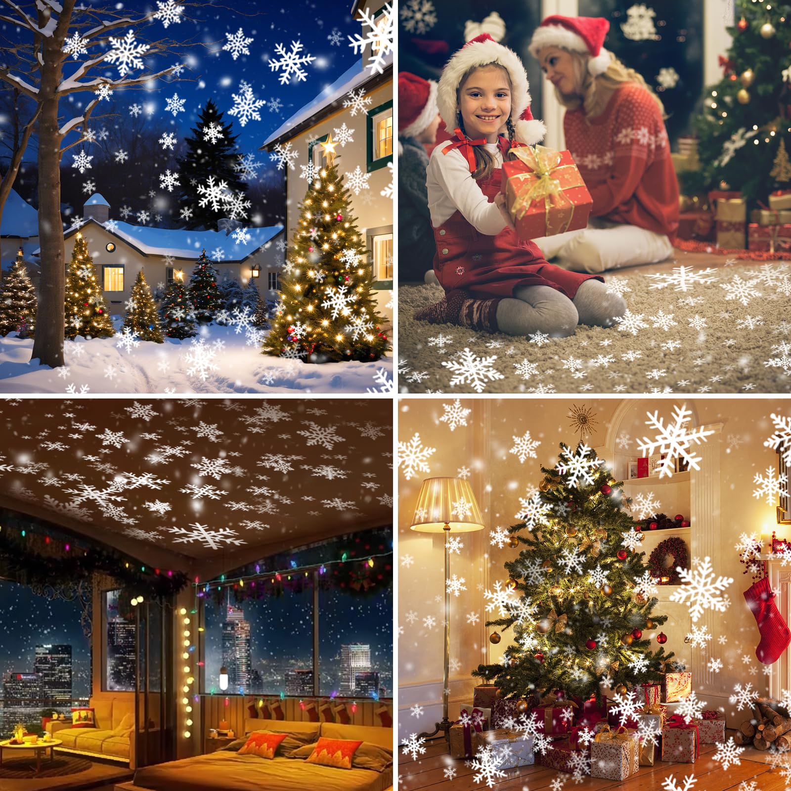 Proyector Luces Navidad, LED Proyector Copos de Nieve Lámpara de Proyección Navidad con Control Remoto, Impermeable IP65 Exterior y Interior, Decoración para Fiesta, Festivos, Navidad, Halloween