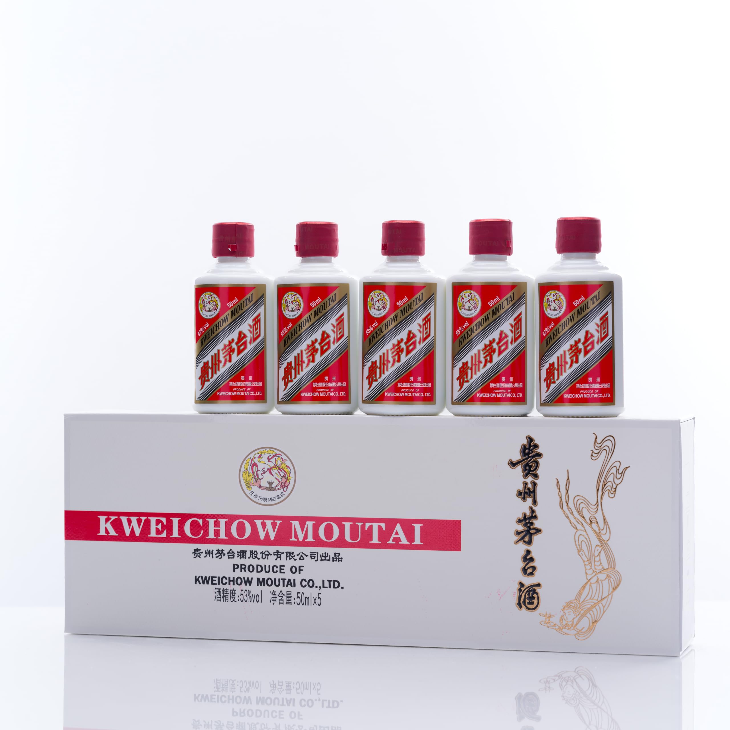 【貴州茅台酒】 2023年(天女ラベル) 50ml×5本 中国酒 貴州茅台酒 天女ラベル - 国内最大級お酒専門の競売-Lオークション