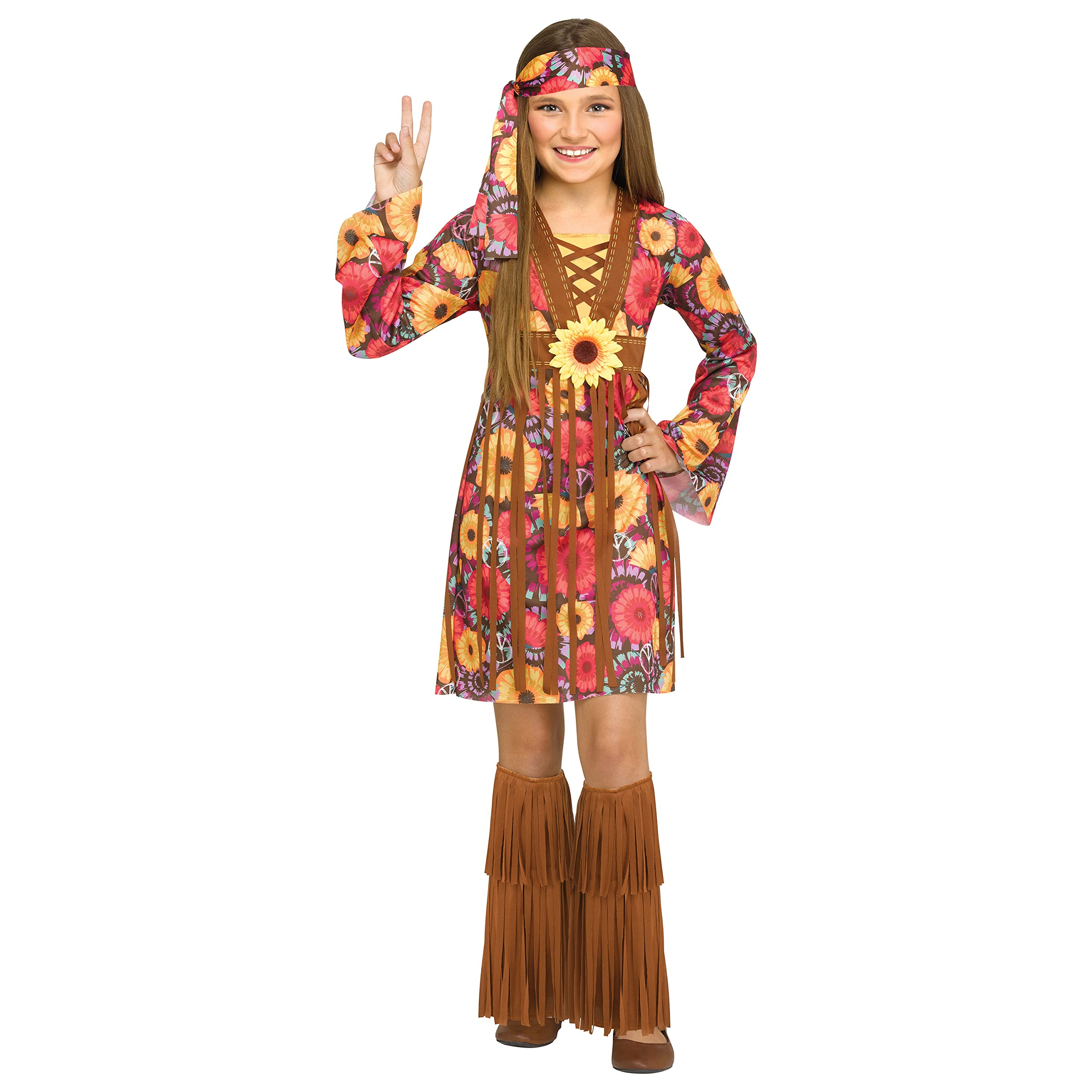 Fun World girls Fun World Flower Power Hippie Child Costume
