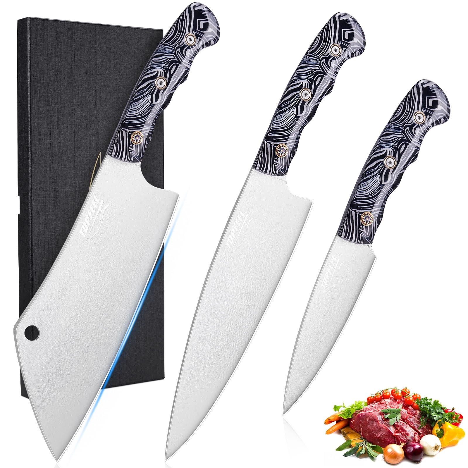 Topfeel 3PCS Professional Chef Knife Set