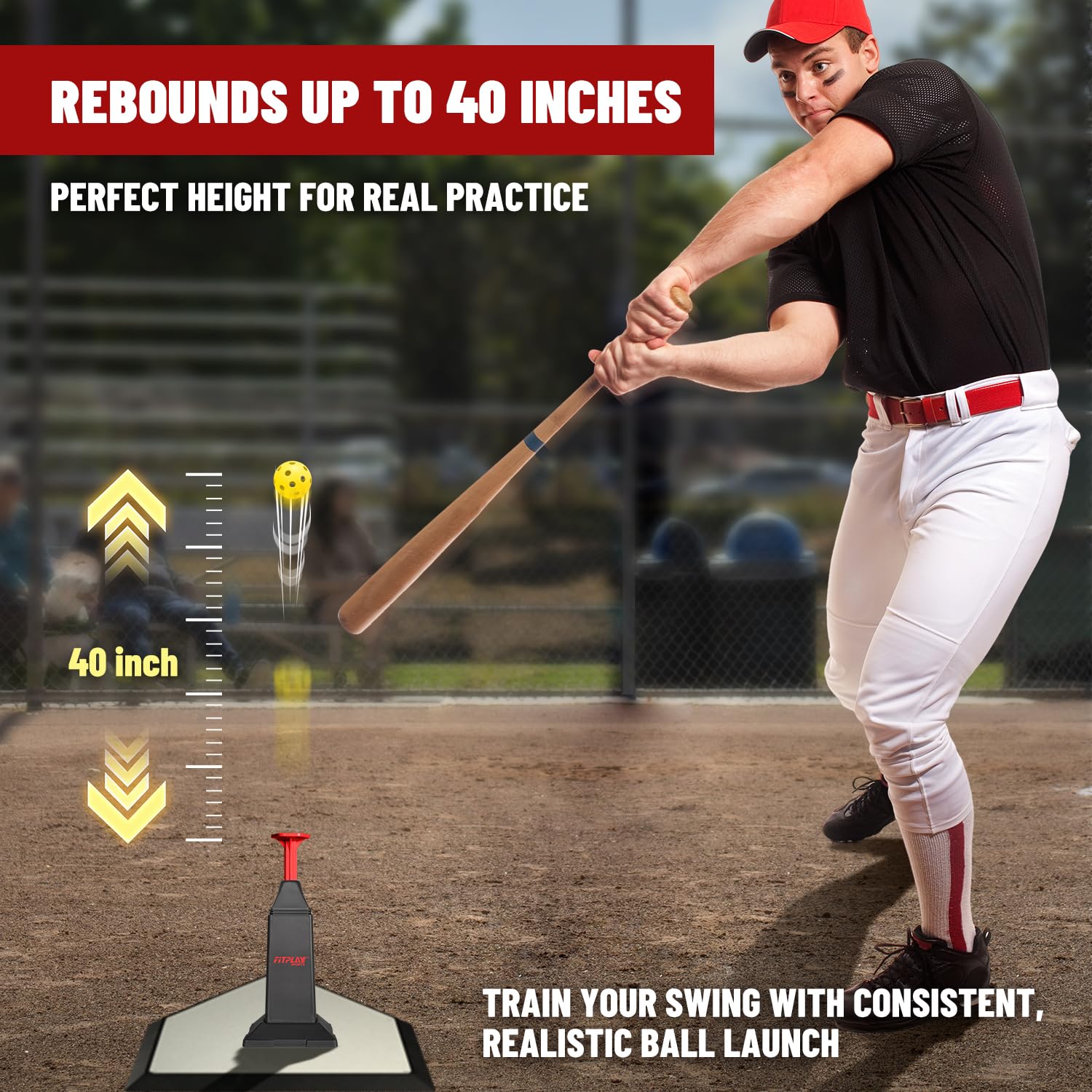 Tee-Popper mit 12 Mini-Bällen, Pop-Höhe bis zu 101,6 cm, Schlag-Tee für Baseball und Softball, Pitching-Maschinen für Schwungübungen ohne Krug, Baseball-Training für alle Spieler