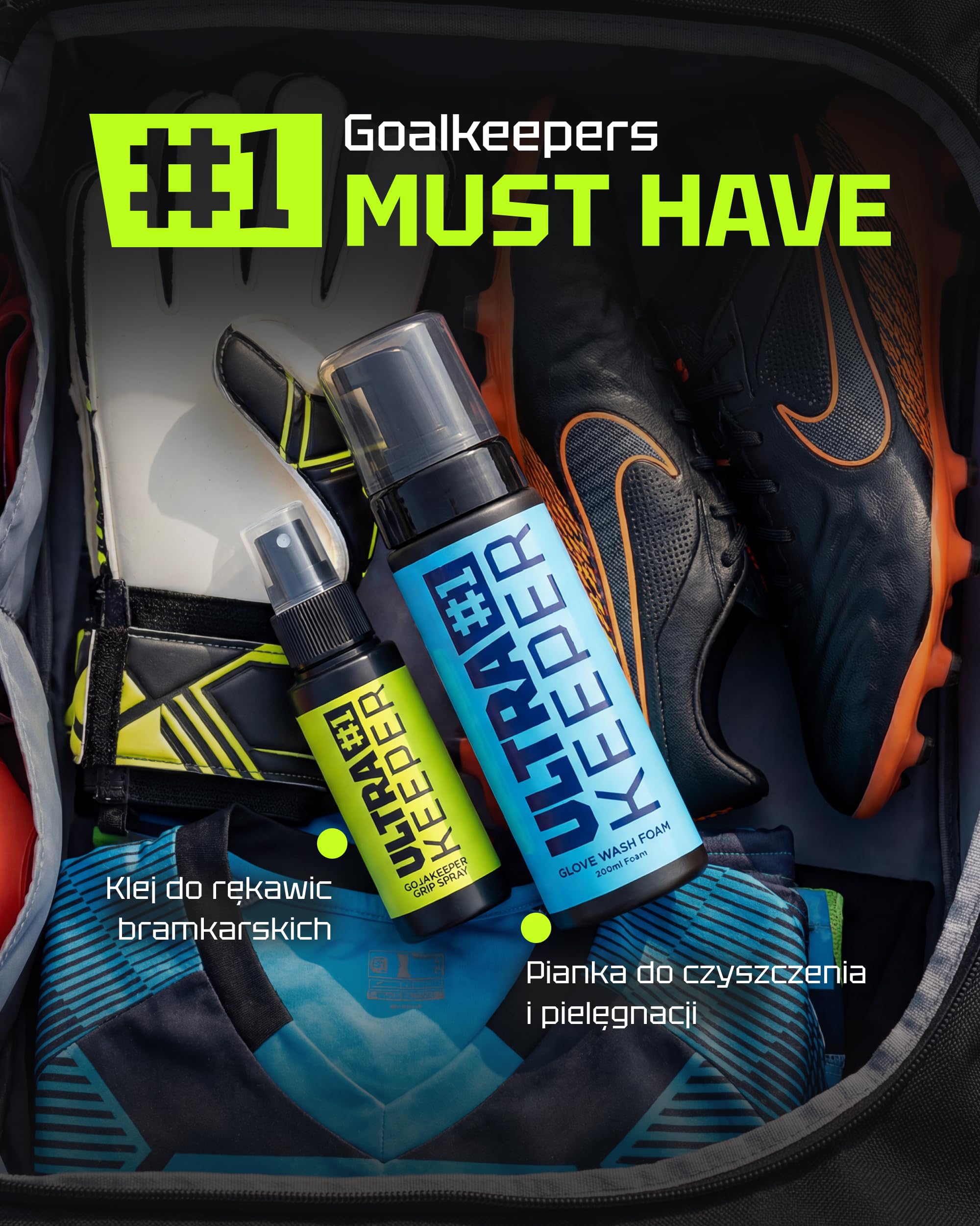Klej Do Rękawic Bramkarskich 50ml Spray Grip Gloves, Zwiększa Przyczepność Lateksu, Pewny Chwyt Piłki, Na Trening & Mecz