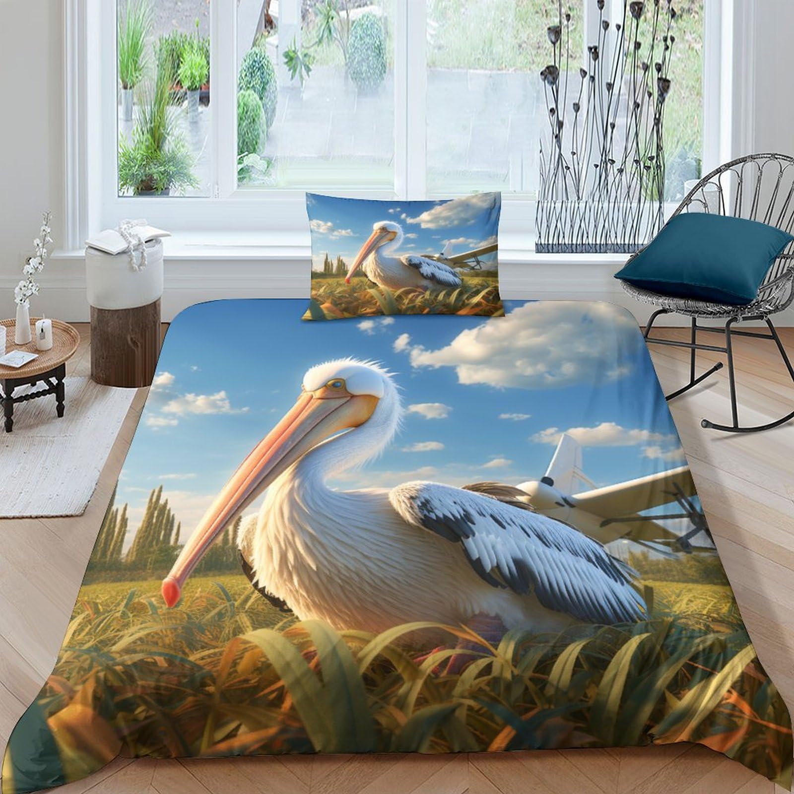 Parure de lit hypoallergénique anti-acarien 135 x 200 cm microfibre douce