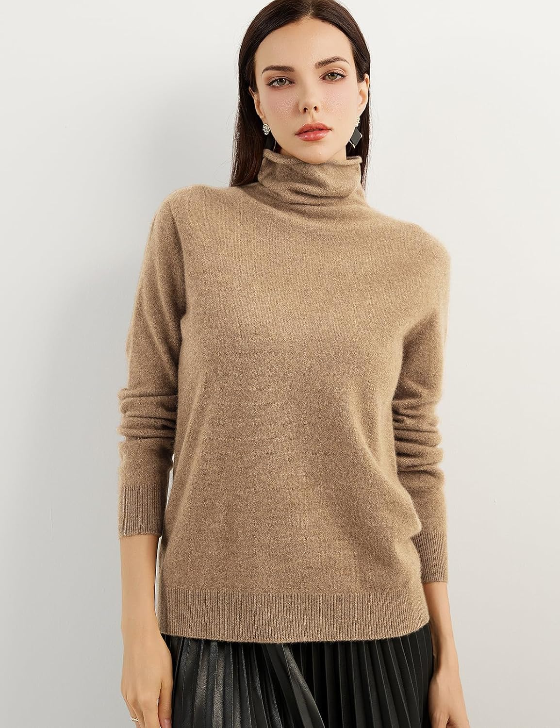 Chanyarn 100% Pure Cashmere Women's Sweater Turtleneck Long Sleeve Warm Soft 2025 Fall Winter Knit Pullover - Image 5
