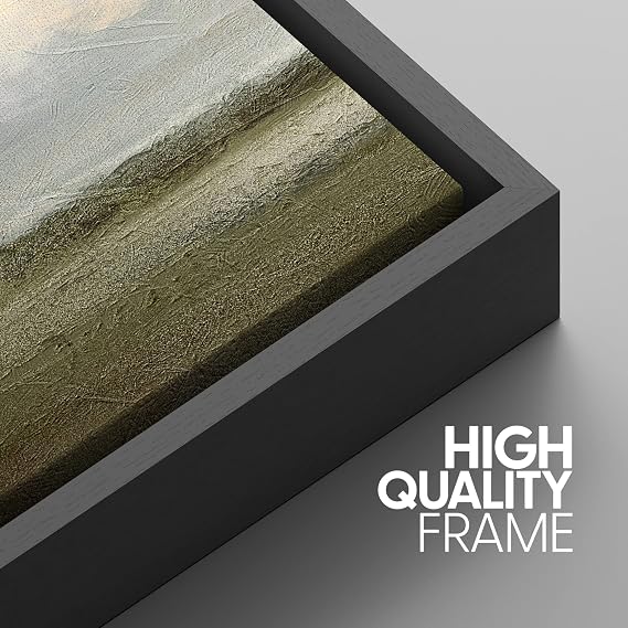 SIGNWIN Framed Canvas Print Wall Art Set Minimal Pastel Sunset Desert Landscape Nature Abstract Illustrations Modern Art Decorative Nordic Rustic for Living Room, Bedroom, Office - 24x36x3 Black