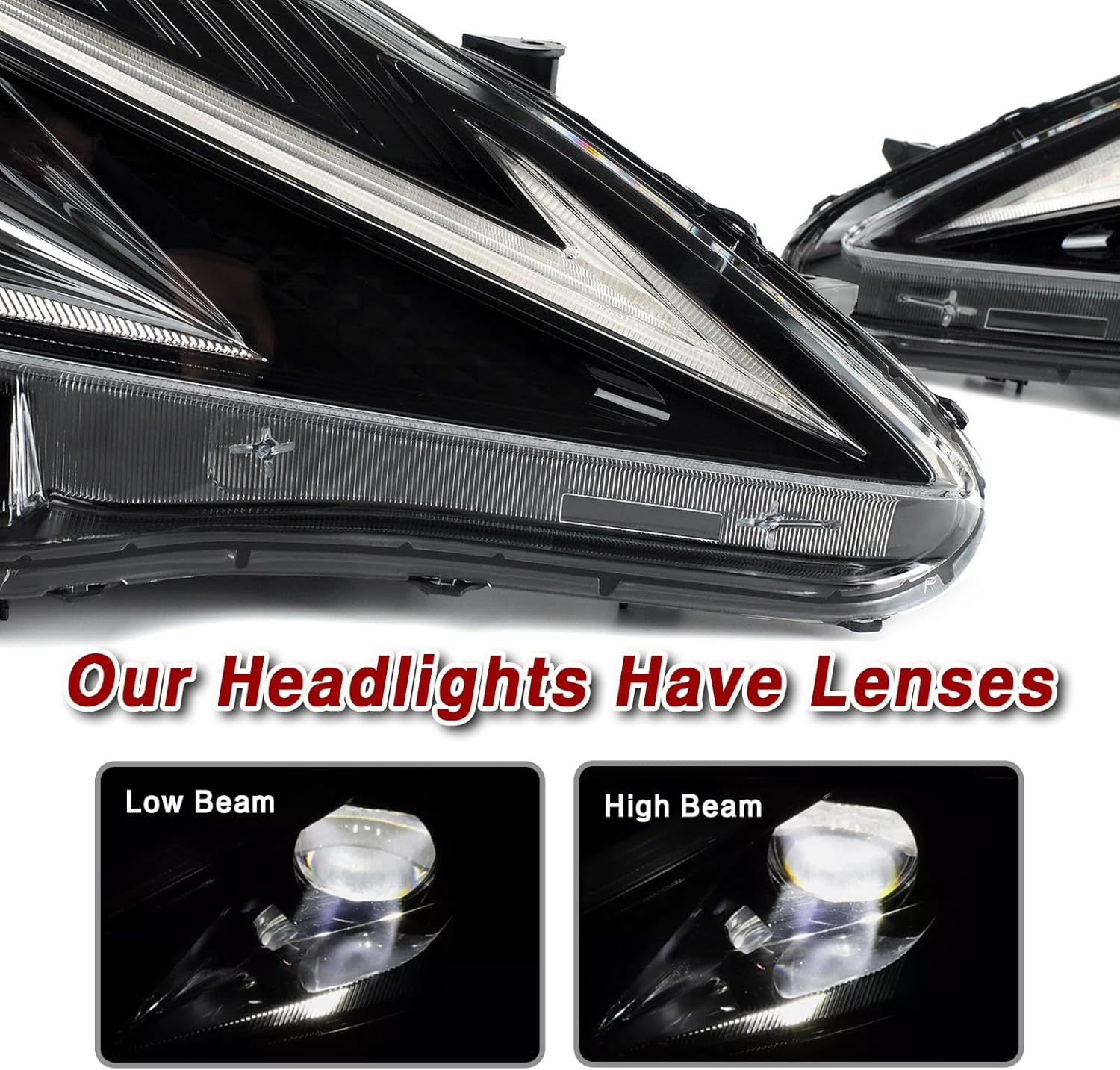 LED Headlights Compatible with 2006-2013 Lexus IS250 IS350 Halogen Type Upgrate LED Head Light Front Light with Sequential Turn Signal,Only Fit Halogen Type(Not Fit Hid AFS Type)