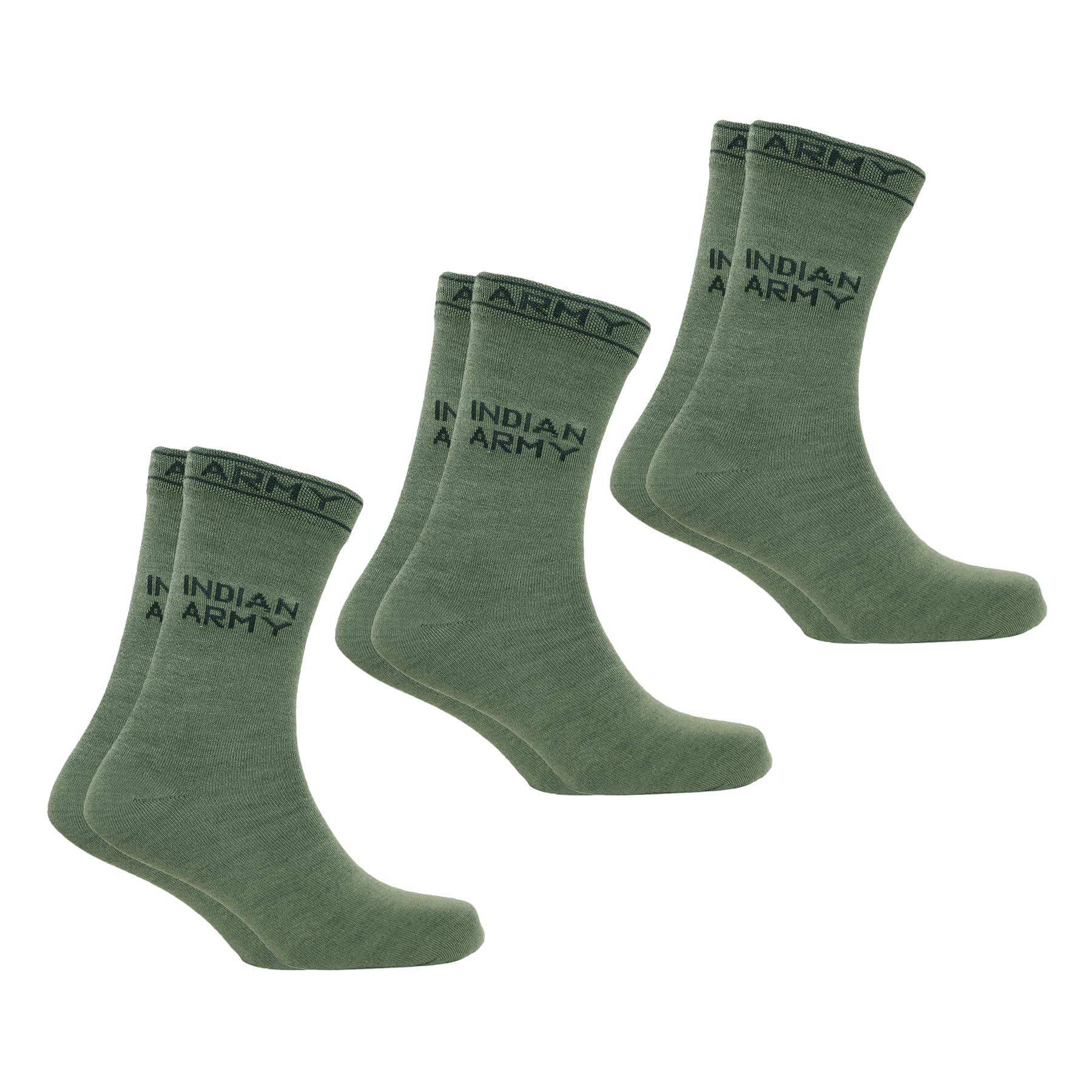 cotton indian army full length calf socks for man & women, camouflage indian commando soldier socks - pack of 3 pairs