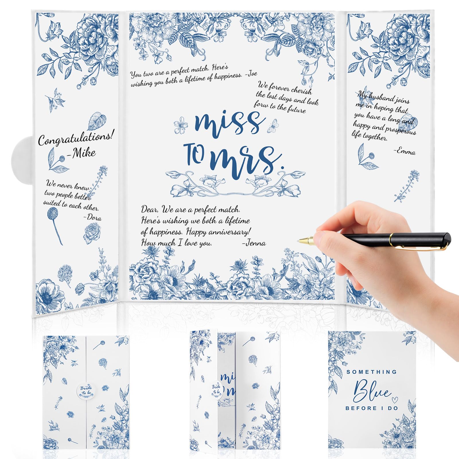 Engrowtic Guest Book with Pen, Multi Style for Party Birthday Decoration Elegant Signature Guest Book for Party Supplies(Elegant Floral)
