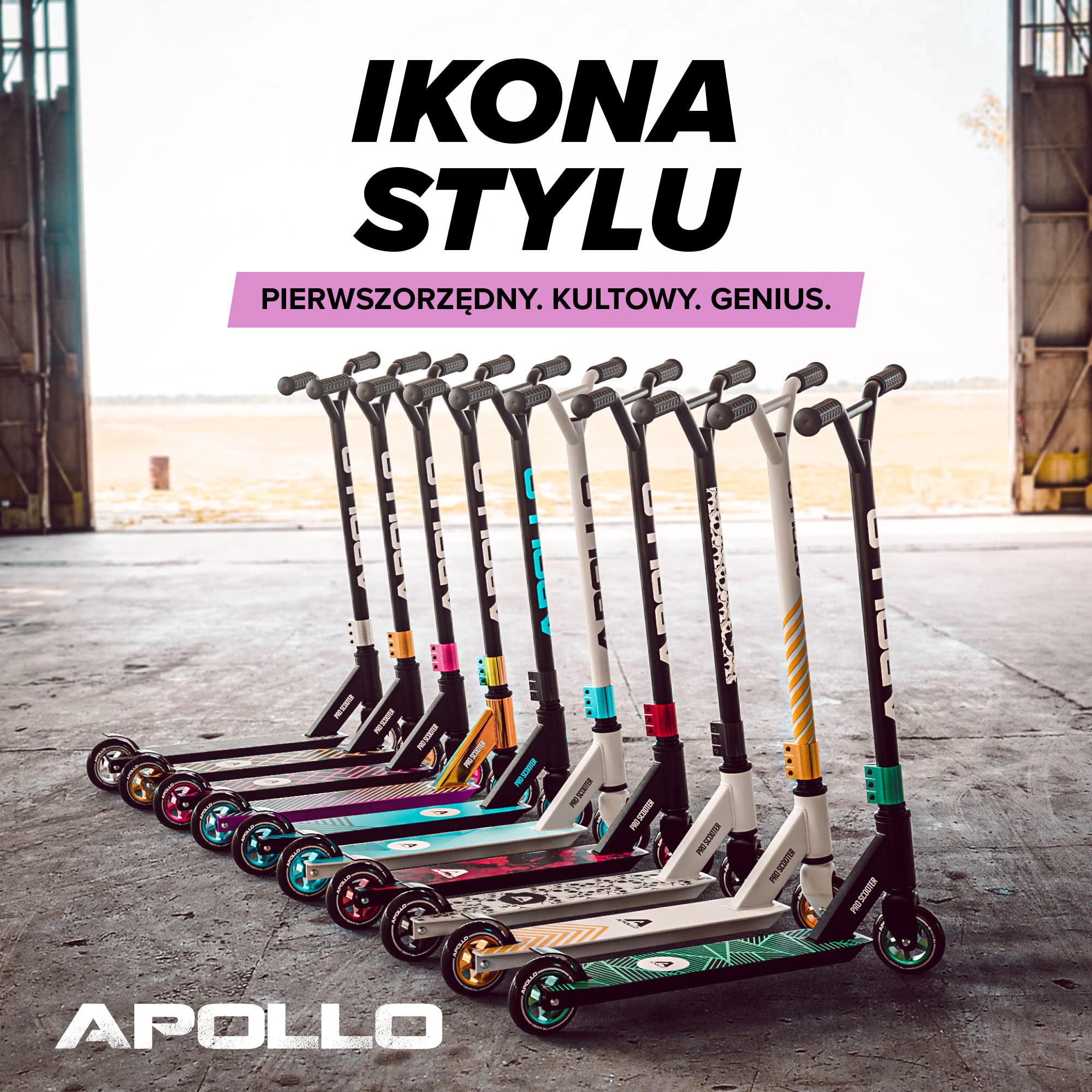 Apollo Genius Pro hulajnoga wyczynowa - wytrzymała hulajnoga dziecięca z łożyskiem kulkowym ABEC 9 | Trick Roller, hulajnoga wyczynowa, dla dzieci od 6 lat, idealna również jako hulajnoga miejska