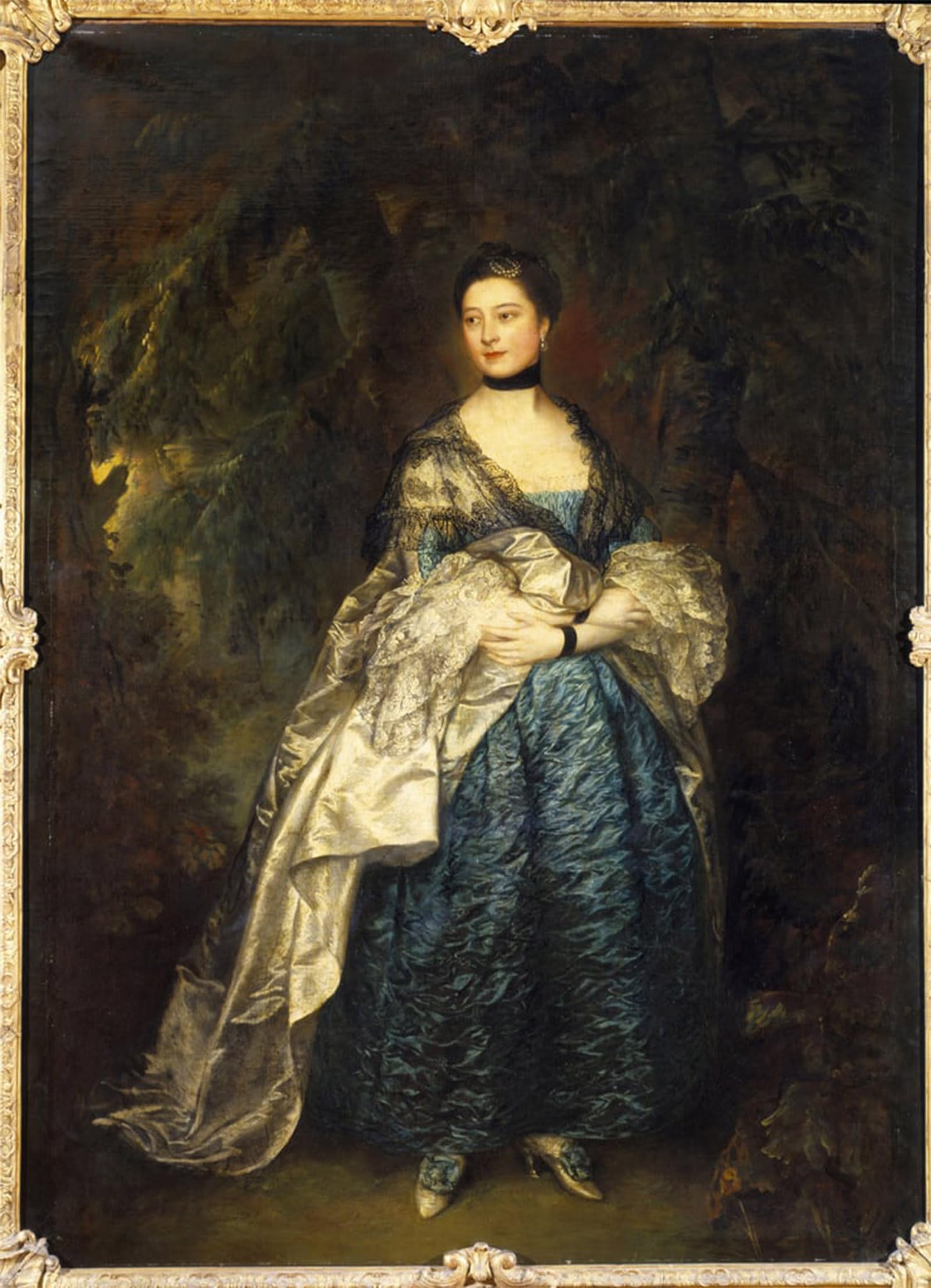 POSTERIIk Vintage Art Print Images Pictures Print Portrait in Foot of Lady Gertrude Alston Painting by Gainsborough Modern Colour Posters for Office Home Decor 60x90cm