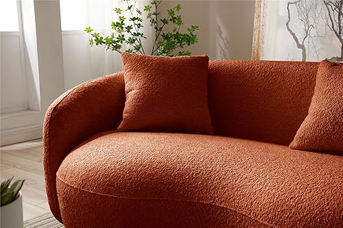 Miniatura 5 de WEALTHOME Moderno sofá curvo de 4 asientos en tela transpirable  Sofá elegante de 93.6 pulgadas de ancho con marco de madera maciza, acolchado suave