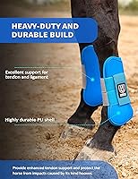 Vista 2 de Harrison Howard Botas de Tendón para Caballo Frente Abierto/Bota de Menudillo para Caballo Botas Protectoras para Salto, Equitación en Senderos