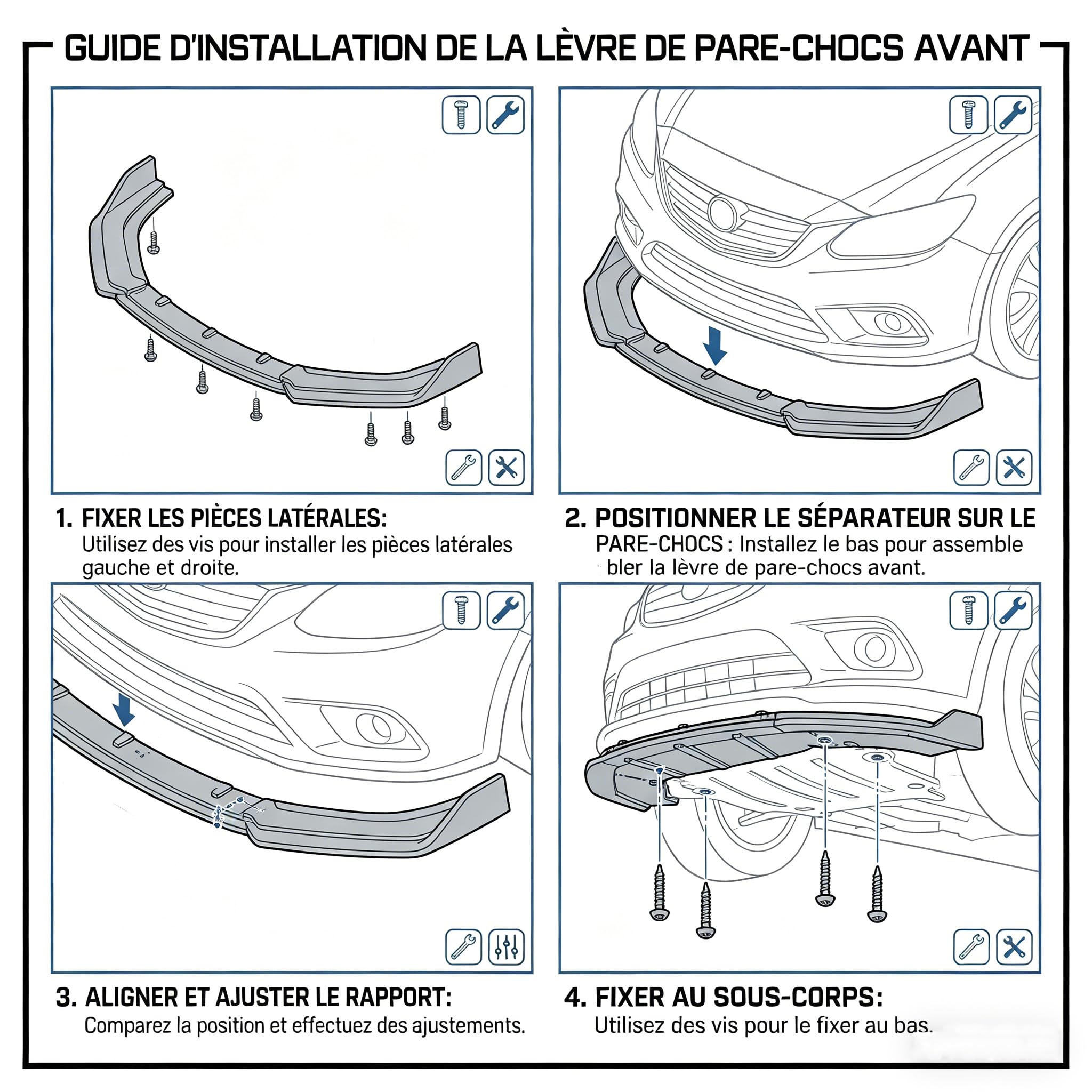 MUTUSAISI Séparateur Lèvre Avant pour BMW Série 3 G20 G21 (Modèles de M Sport) 2019-2022 318d/ 320d/ 330i/ 330d/ M340,Voiture becquets Pare-Chocs Corps pelles Garde Spoiler Accessoires(Noir Brillant)