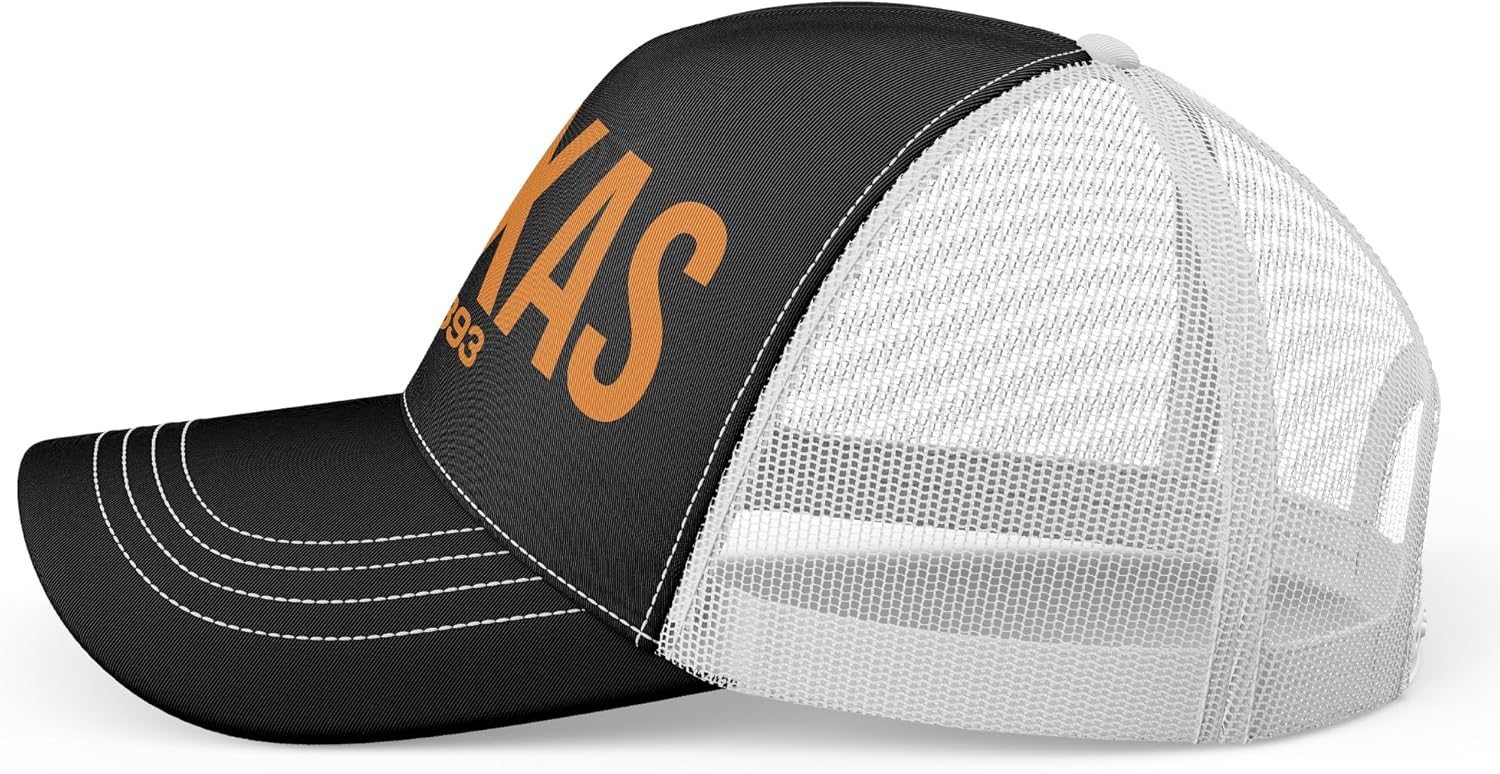 Printbox Originals Embroidered Texas Trucker Cap, Austin Texas Hat 1893, Longhorn Cap Unisex Gameday