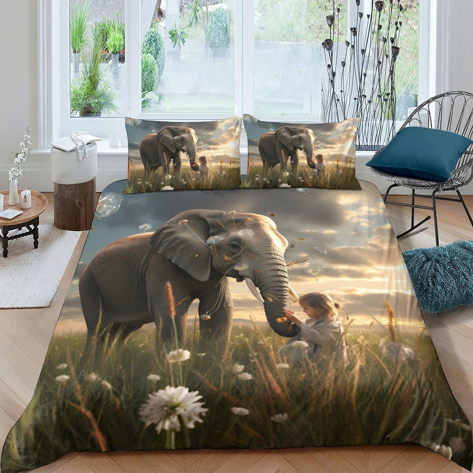Housse de couette éléphant 3D grand teint en tissu microfibre respirant de qualité supérieure