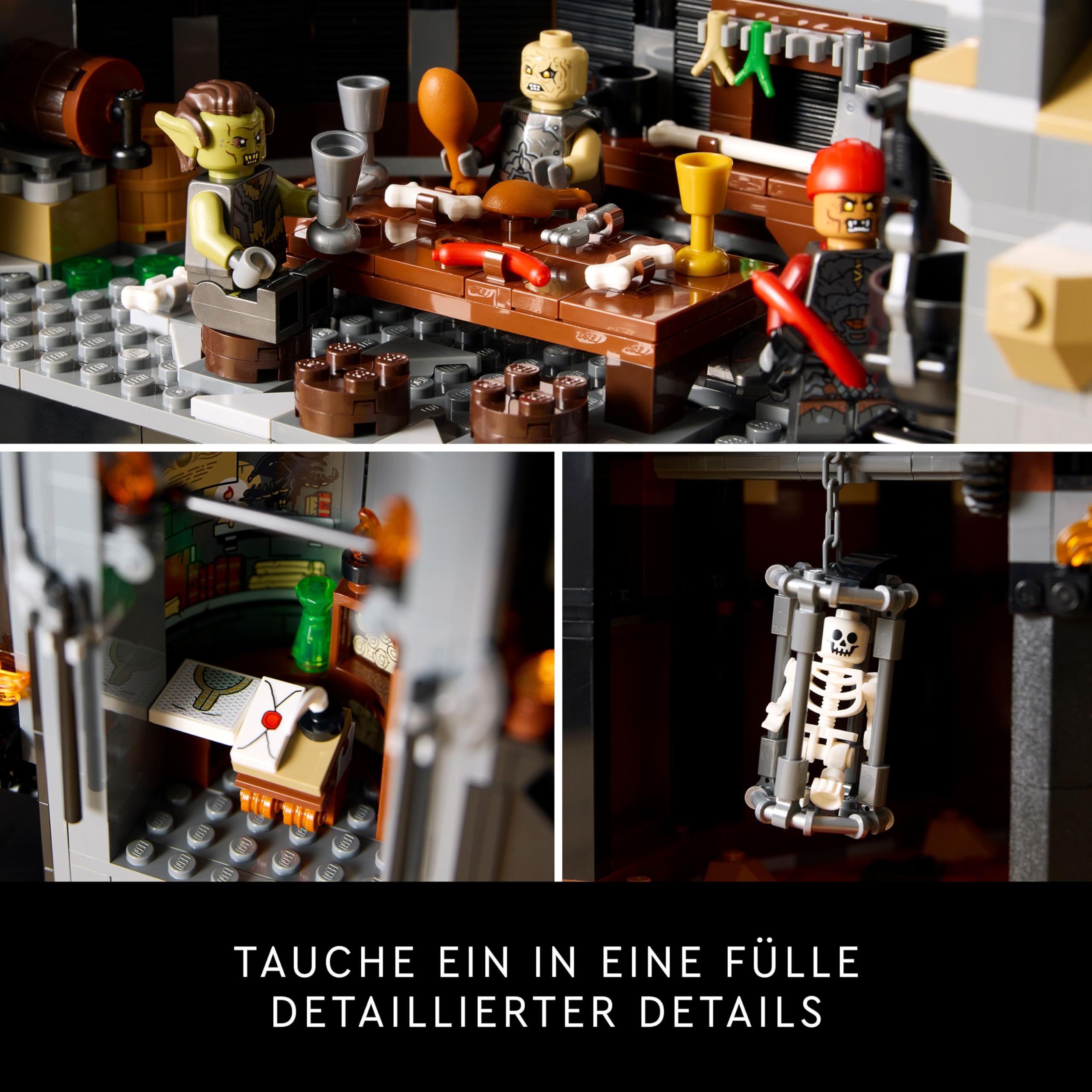 LEGO Icons Der Herr der Ringe: Barad-dûr, Bauset für Erwachsene mit den Minifiguren Sauron, Gothmog, Ork, Frodo, Sam und Gollum, Erinnerungsstück zum Film, Sammlerstück für Fans 10333