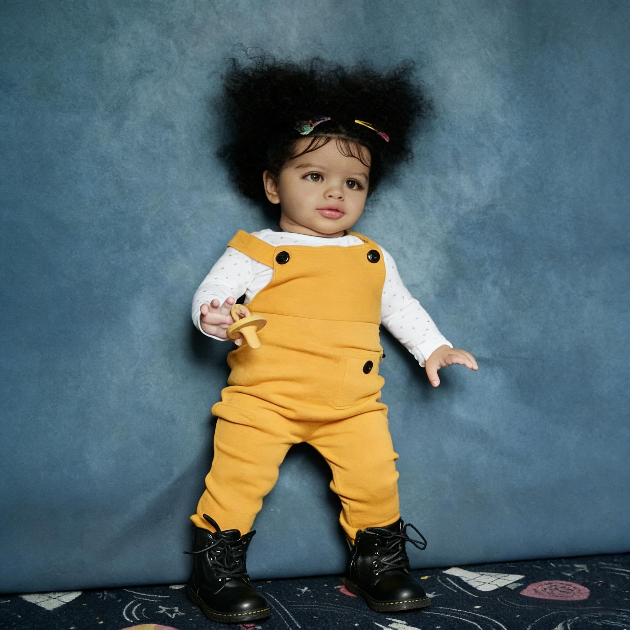 RXDOLL Afroamerykanin Reborn Baby Dolls Dziewczyna 66 cm Duży Rozmiar Realistyczna Maluch Baby Doll Czarne Dziewczyny Miękka Tkanina Winylowa Body Prawdziwie wyglądające Reborn Maluch Lalki Zabawki