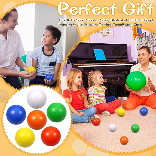 Miniatura 5 de kymqlyw 24 bolas de espuma de 6 colores para aliviar el estrés para niños y adultos, juguetes sensoriales para aliviar la ansiedad, TDAH, autismo (6
