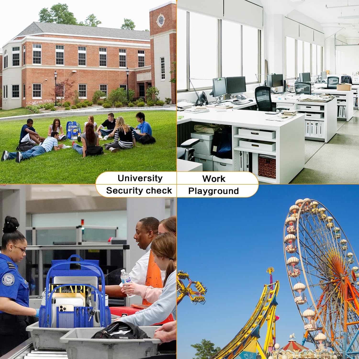 PAMANO Clear Backpack, Heavy Duty Transparent with Reinforced Bottom See Through Backpack for College, Travel, Workplace Security, Blue - Image 7