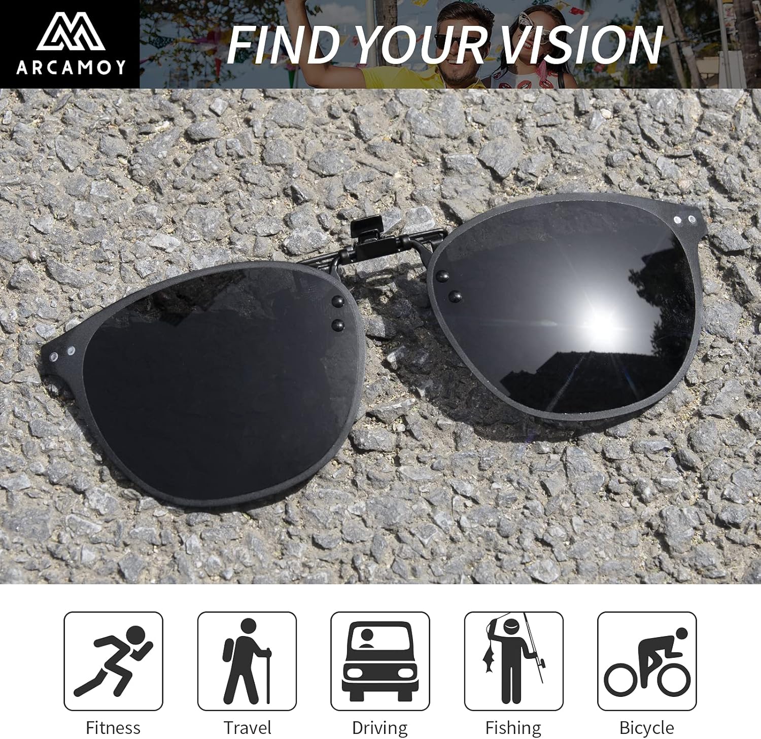 Clip on Sunglasses Over Prescription Glasses Polarized Anti Glare Flip Up UV Protection Glasses For Men Women - Image 7