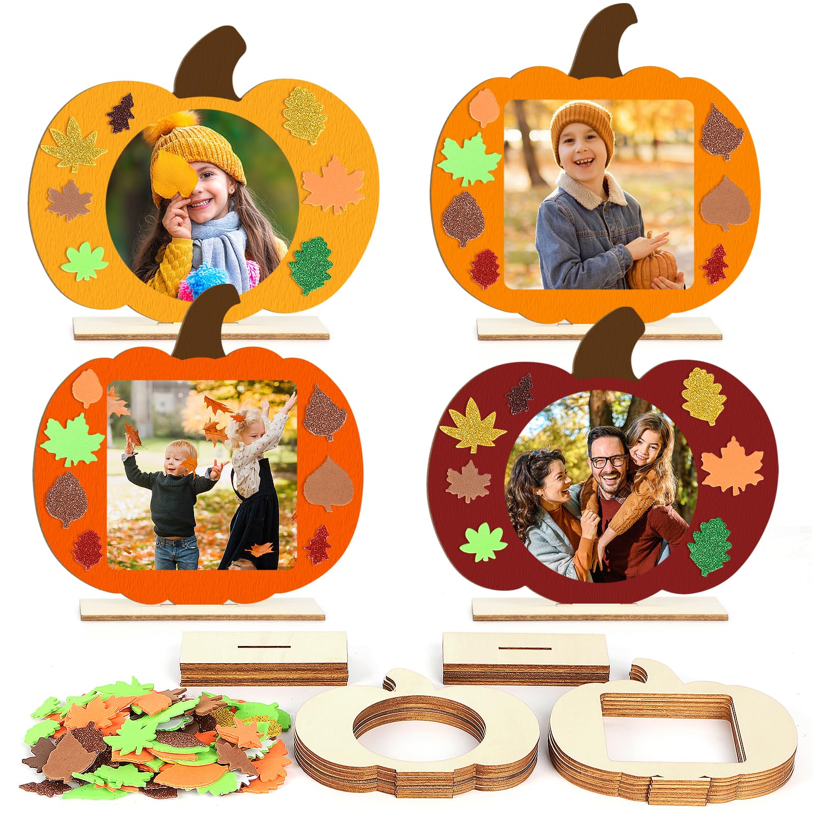 Kit cadre photo d'automne enfants : parfait cadeau créatif pour Halloween et fêtes
