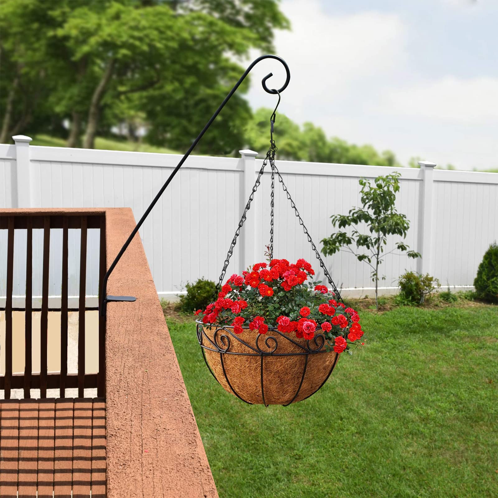 YUNSTK 2 Pcs Hanging Basket Liners 14 inch, Round Planter Liner Coco Fiber Replacement Liner - Image 3