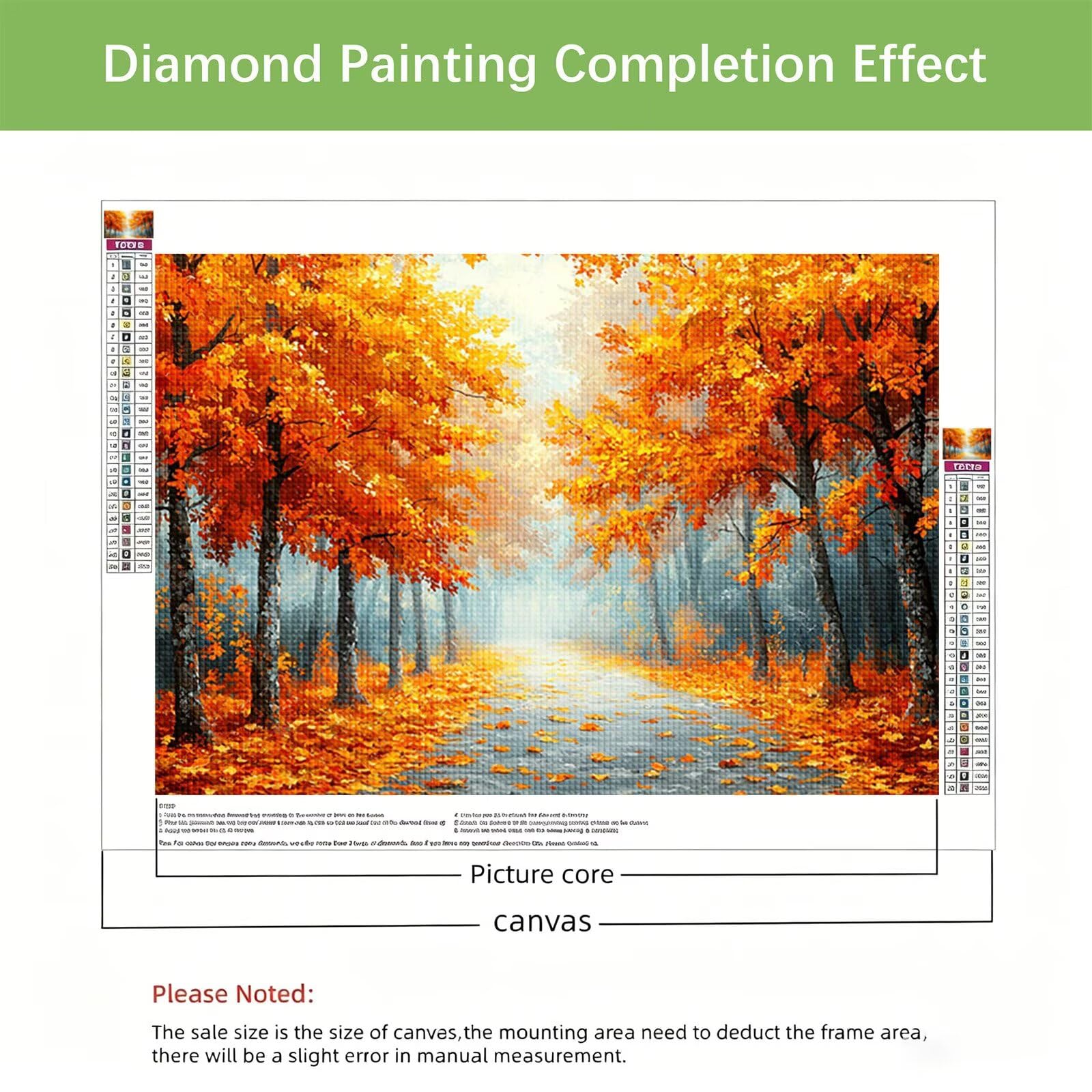 Diamond Painting Erwachsene Wald 5D Diamant Painting Bilder Landschaft, DIY Voller Viereckige Steine Crystal Art, Strass Stickerei Kreuzstich Leinwand Art für Zimmer Deko Geschenke 120x90cm L0-1008