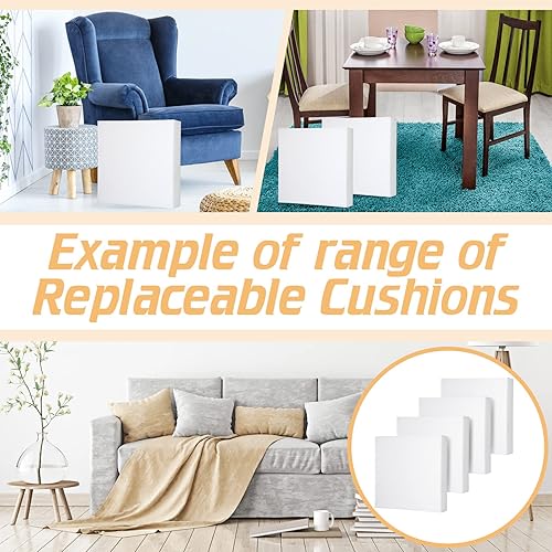 Miniatura 5 de Frienda 4 cojines de espuma para tapicería de 24 x 24 x 5 pulgadas, cojín cuadrado de espuma de alta densidad para sofá, silla de ruedas, acolchado,