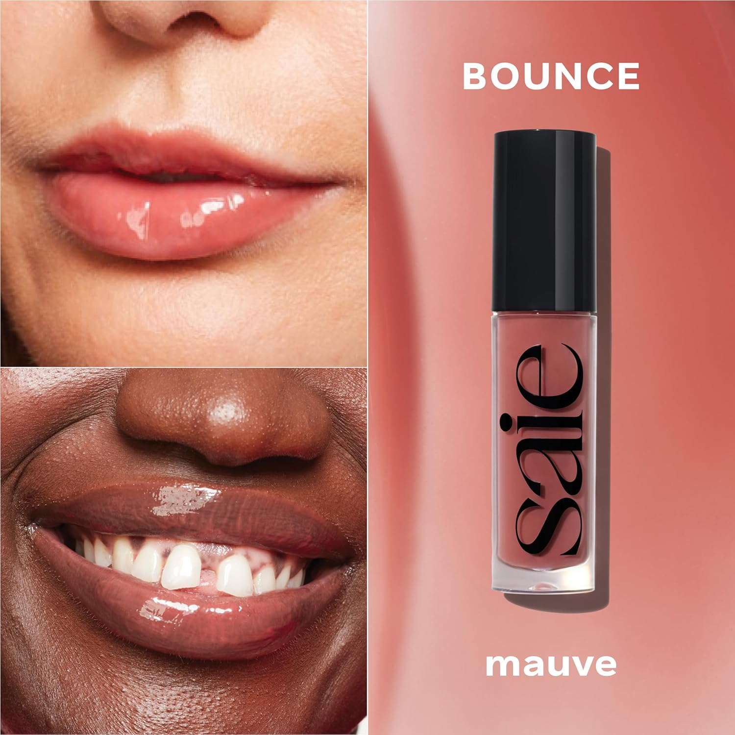 Saie Glossybounce - Hydrating Lip Gloss and Tinted Lip Oil Hybrid with Hyaluronic Acid & Jojoba Oil for Non-Sticky, Ultra-Shiny, Plump & Soft Lips - Everyday Makeup Essential - Bounce (.17 oz) - Image 3